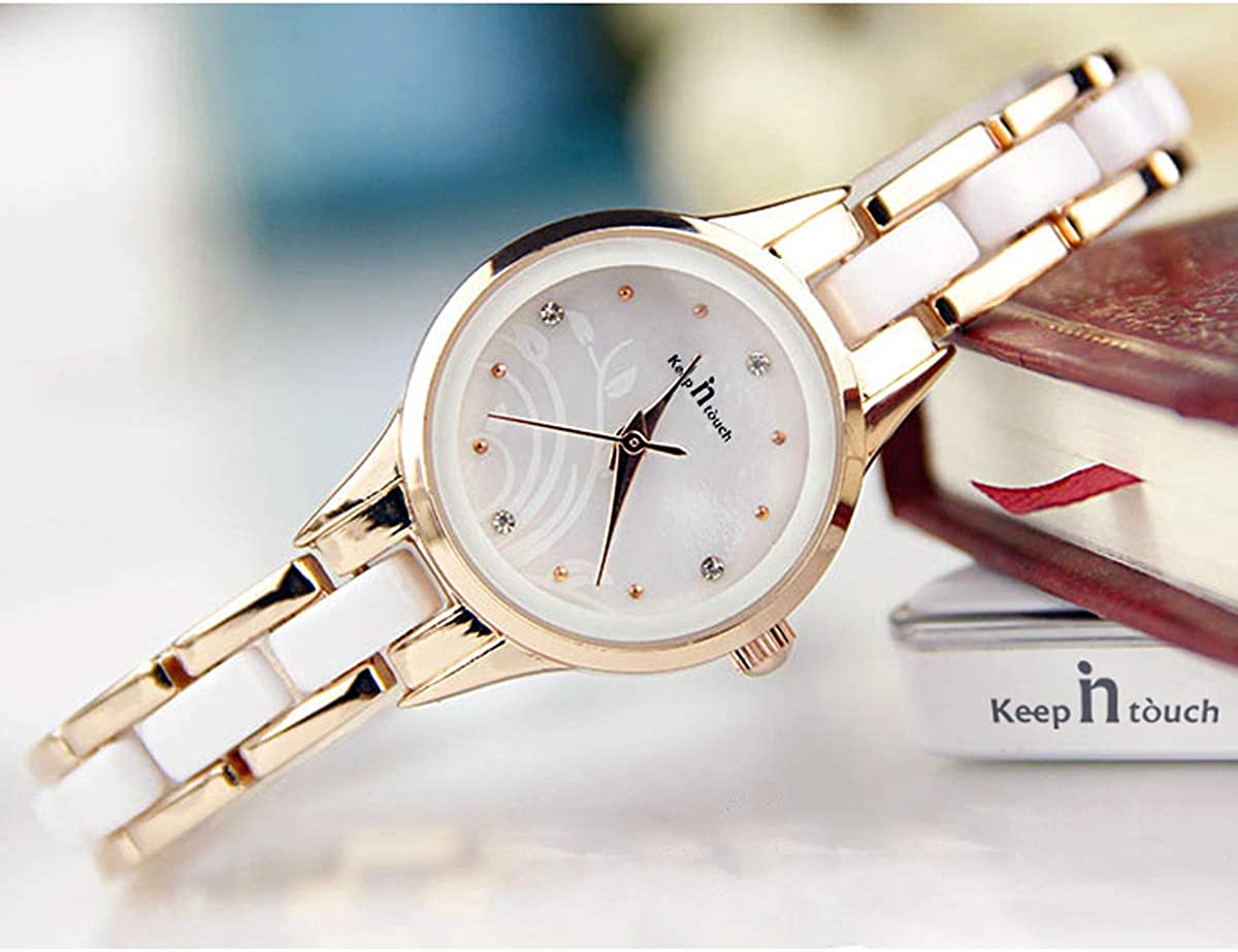 Keep in Touch Two-Tone Women Ladies Watches Waterproof Stainless Steel Ceramic Wristwatch - Image 3
